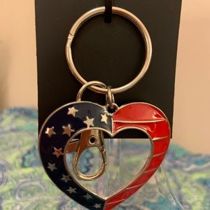 Enamel flag heart Bag Charm/keychain